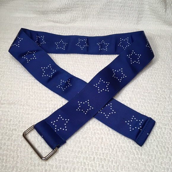 SOLD✨NWOT Vintage Royal Blue Stars D-Ring Belt - Picture 5 of 8